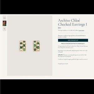 Kinn Chloe diamond and Emerald Earrings